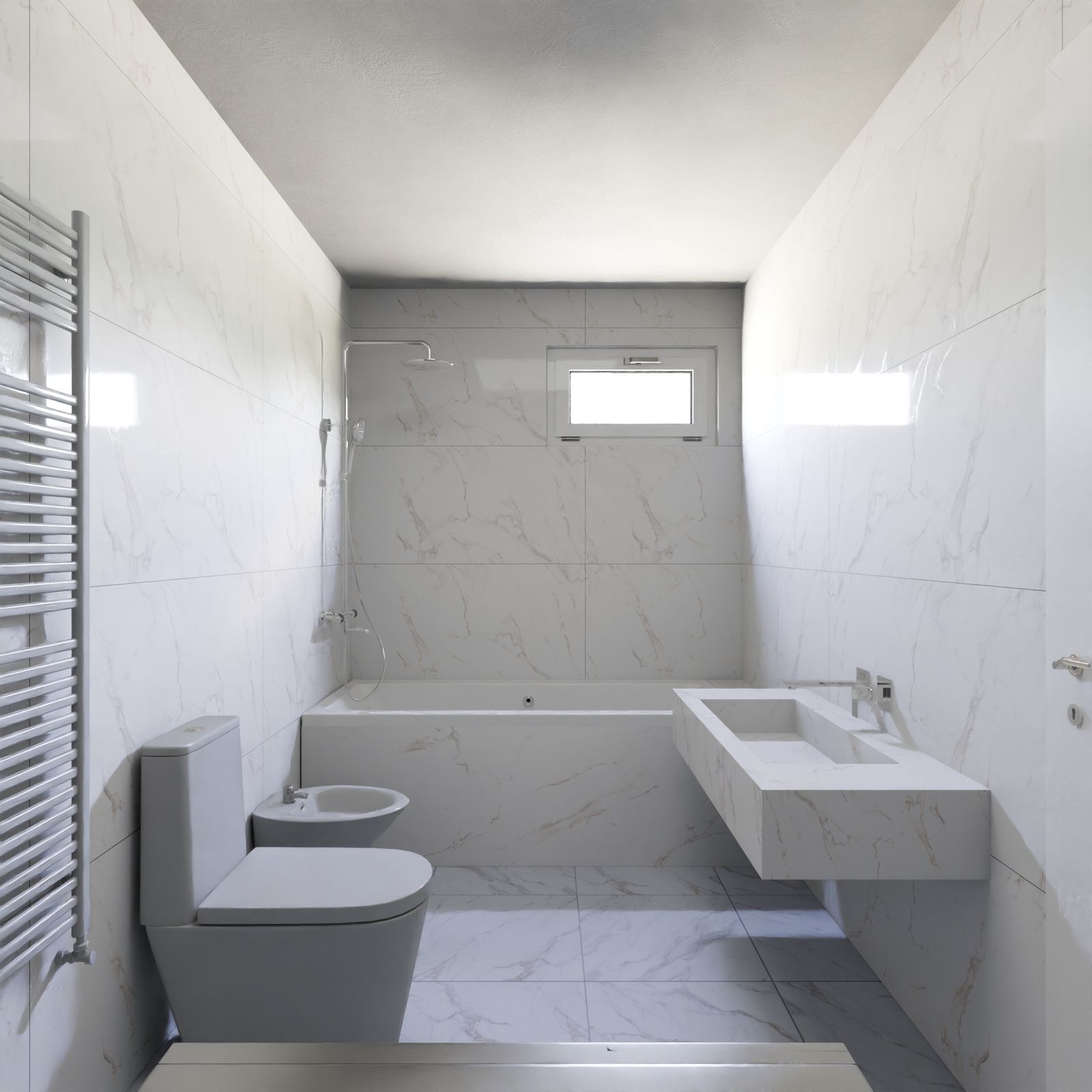Baño reformado con ducha de cristal